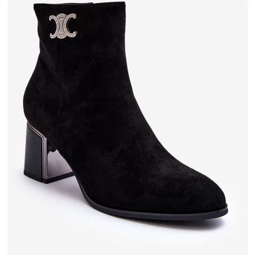 Kesi Suede ankle boots with decoration, black Dwinja