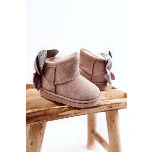 Kesi Girls' Warm Snow Boots With Bows grey Meriva
