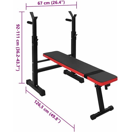  Klupa za težine Crna 126.5 x 67 x 111 cm Slike