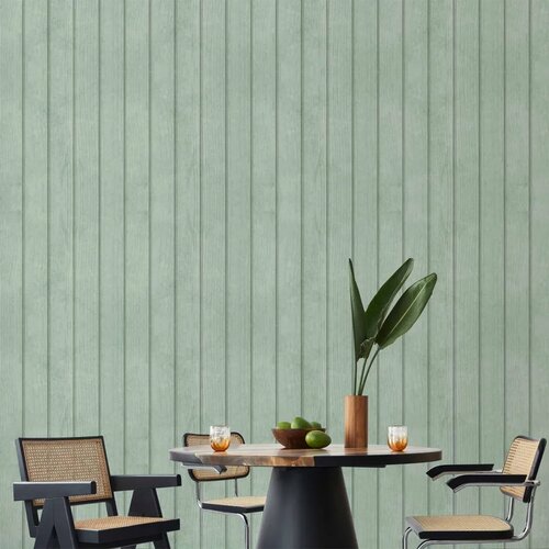  Tapeta - Delicate Wood - Vertical stripes in a pastel green shade. 50x1000 Vodootporna Cene