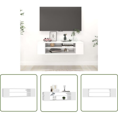 The Living Store Viseča TV omarica bela 100x30x26,5 cm iverna plošča - TV Omarica, (21738299) Cene