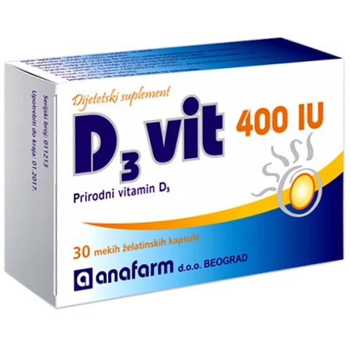 Anafarm vitamin D3 400 iu 30/1 108291 Slike