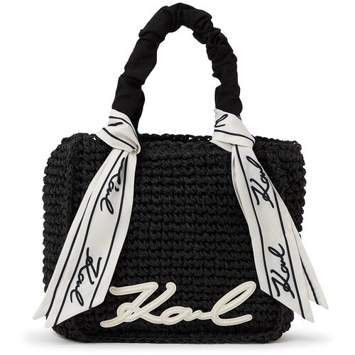 Karl Lagerfeld Torba za na plažo črna / bela Cene