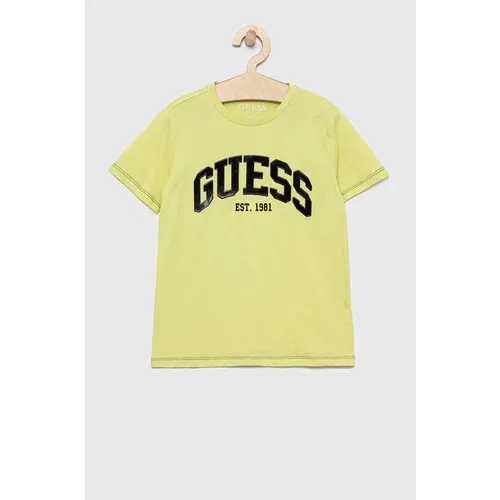 Guess Dječja majica kratkih rukava boja: zelena, melanž