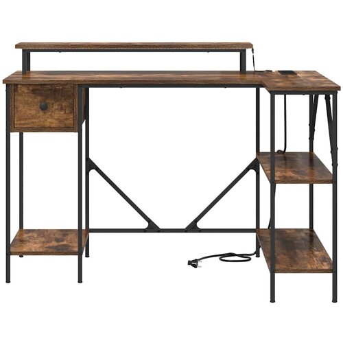 Stol Dimljeni hrast 120 x 79 x 86,5 cm Konstruirano drvo Slike