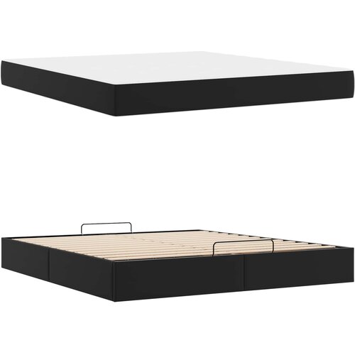  Okvir kreveta s madracem Ostalo 2 kom. Crna PVC 180 x 200 cm Slike