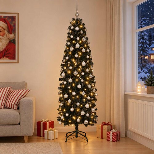  Umjetno vitko božićno drvce 150 LED lampica Topla bijela Cijene