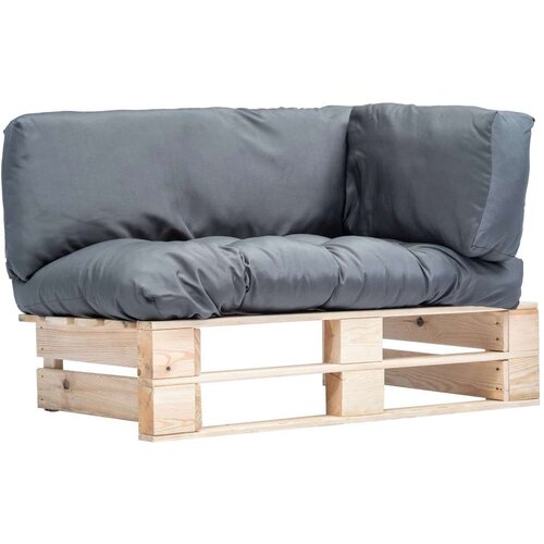  Sofa od paleta od borovine sa sivim jastucima Cene