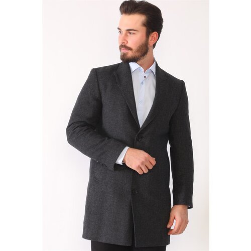 Dewberry PLT8390 MEN'S COAT-PATTERNED ANTHRACITE Cene