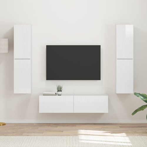  Set TV komoda 6 pcs Visoki sjaj bijela Konstruirano drvo Cijene