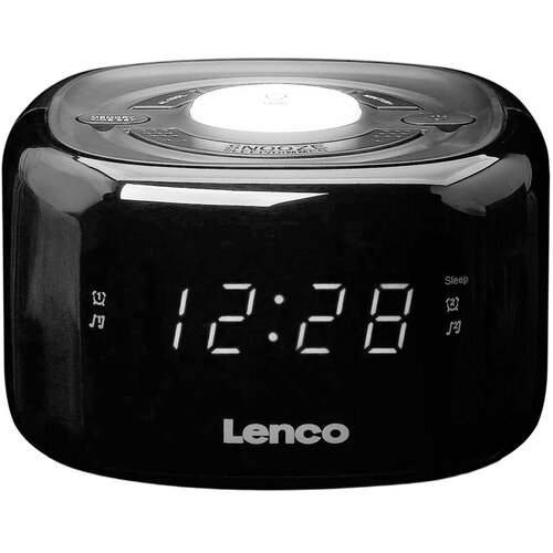 Lenco FM budilka CR-12BK LED 0.6" z nočno lučko in dvojni alarm, Črna, (5000231728) Cene