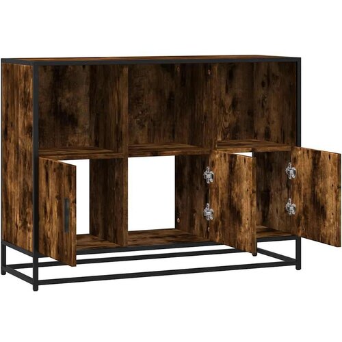 VidaXL Komoda dimljeni hrast 100x35x76 cm konstruirano drvo Slike