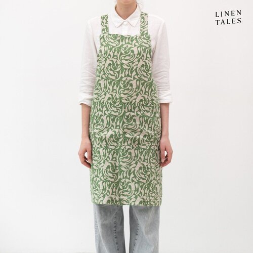 Linen Tales Lanena pregača Evergreen Damask &amp;ndash; Slike
