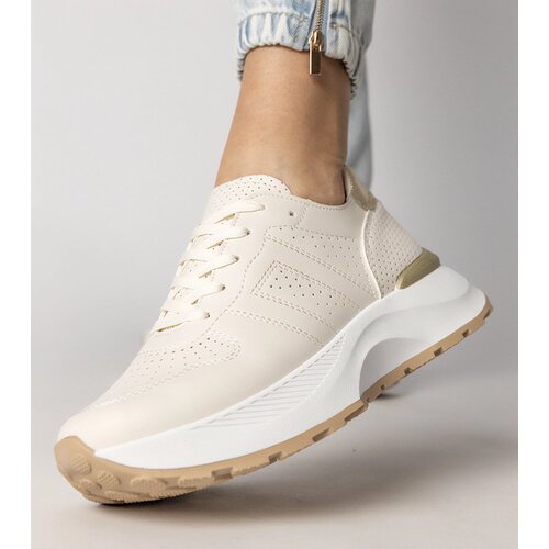 Gemre Beige sports sneakers with a gold insert Lenkuta Slike