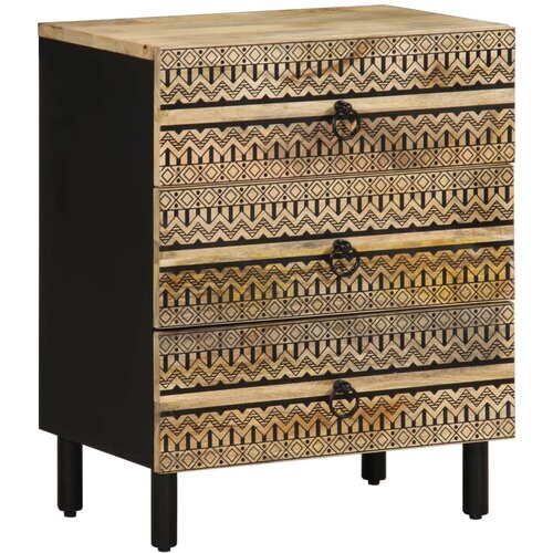 vidaXL Krevetni ormarić crni 50x33x62 cm Puno grubo drvo Mango Cijene