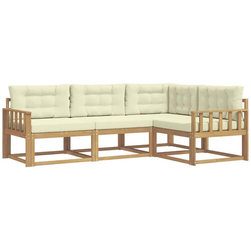 vidaXL Zunanja garnitura za sedenje 3 pcs Bela in krem Poliester, (5000279656) Cene