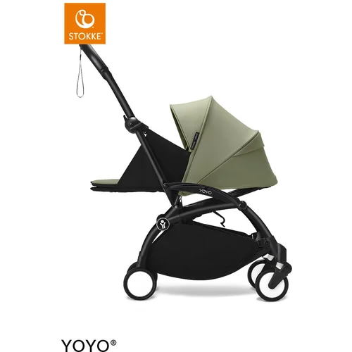 Stokke Ogrodje vozička black frame 0+ newborn pack Yoyo® olive