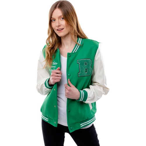 Glano Women's Baseball Jacket - Green Slike