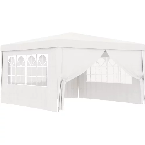 vidaXL Profesionalen vrtni šotor s stranicami 4x4 m bel 90 g/m², (20568411)