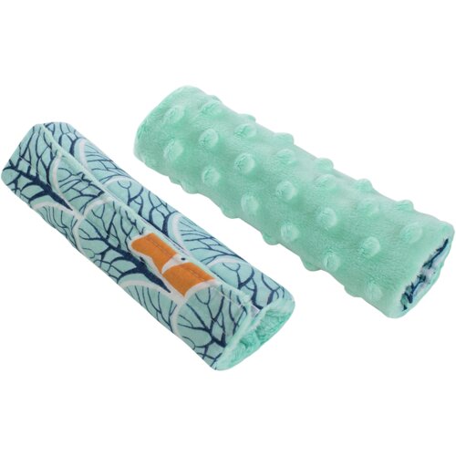 Medi Partners Stroller belt protectors (2 pcs.) cotton + minky &amp;ndash; Forest + minky minky Slike