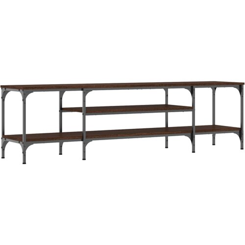 Maison Chic TV omarica - TV stojalo - Televizijska omarica rjavi hrast 161x35x45 cm inženirski les in železo, (21699206) Slike