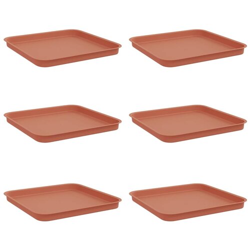 vidaXL Kvadratna posuda za cvijeće 6 pcs Crvena cigla 32 x 32 x 2 5 cm - Crvena cigla 25.5 x 25.5 x 2.5 cm 6 Cijene