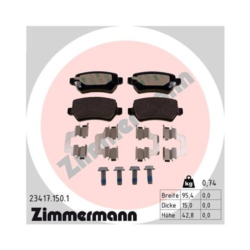 ZIMMERMANN zavorne ploščice zadnje opel 23417.150.1 Cene