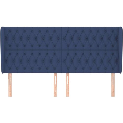  Uzglavlje s u&amp;scaron;ima plavi 183x23x118/128 cm od tkanine Slike