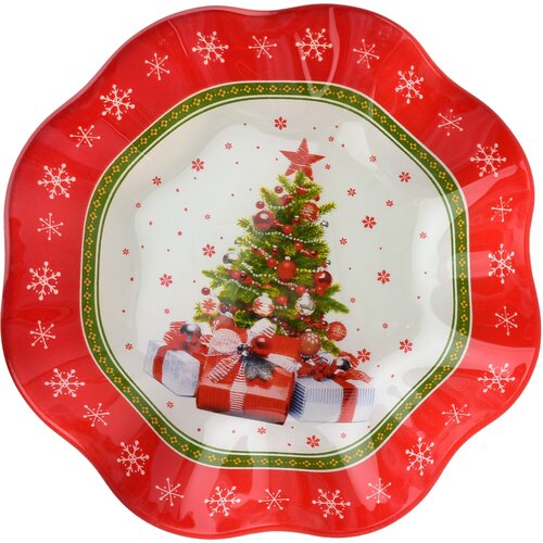 Mondex Dekorativni krožnik steklo Allesken Santa Lila 19x19x3,7cm večbarvni 1kos, (5000349979) Slike