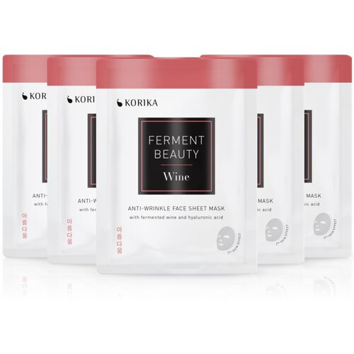 KORIKA FermentBeauty Set of 5 Anti-wrinkle Face Sheet Masks with Fermented Wine and Hyaluronic Acid set maski za lice ima povoljniju cijenu Cijene