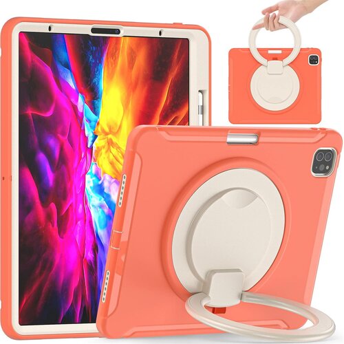 NIKCORP Ovitek za iPad Pro 12.9 5/4/3, vrtljivo stojalo 360, držalo za pisalo, robustna trislojna zaščita, PC in TPU, oranžen, (5000139006) Cene