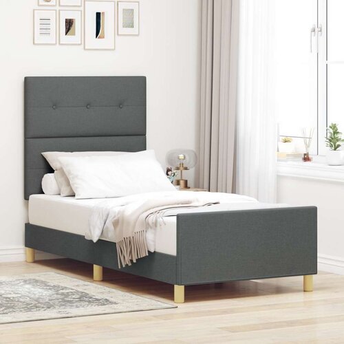  Krevet tamno sivi 90x200 cm tkanina Slike