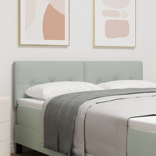 vidaXL Naslon za glavu s gumbima, svjetlosiva, 140 cm, baršun Cijene
