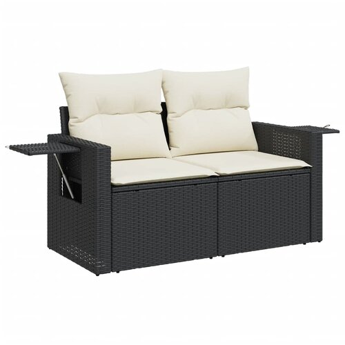  9-dijelni set vrtnih sofa s jastucima crni od poliratana Crna 85 x 62 x 69 cm Slike
