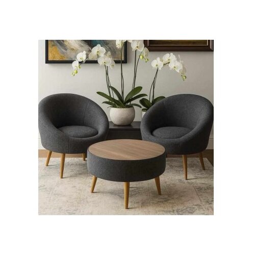Atelier Del Sofa fotelje i klub stočić lida linen anthracite Cene