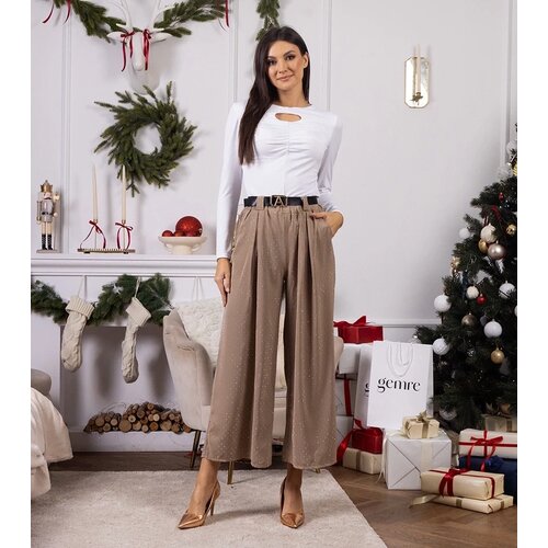 UR/CEO Beige loose trousers with rhinestone embellishments Hira Cijene
