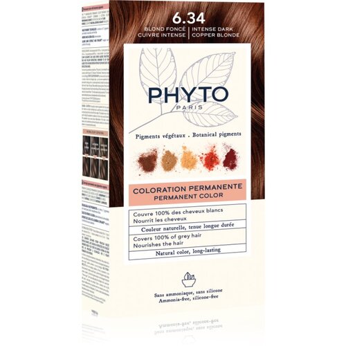 Phyto Color barva za lase brez amoniaka odtenek 6.34 Intense Dark Copper Blonde 3 kos Cene