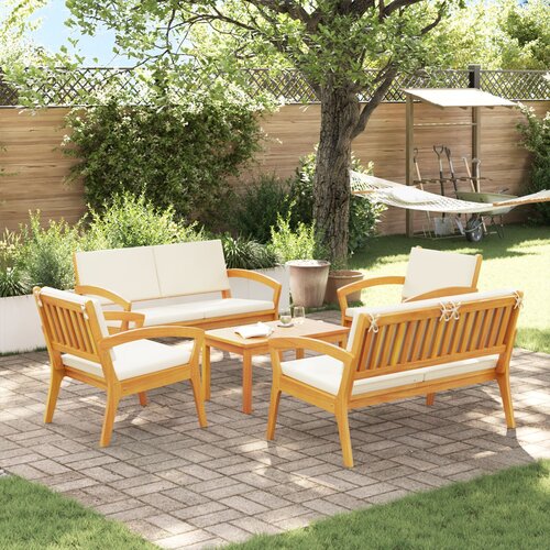 VidaXL 5-delni bistro set z blazinami - Trden akacijev les Slike