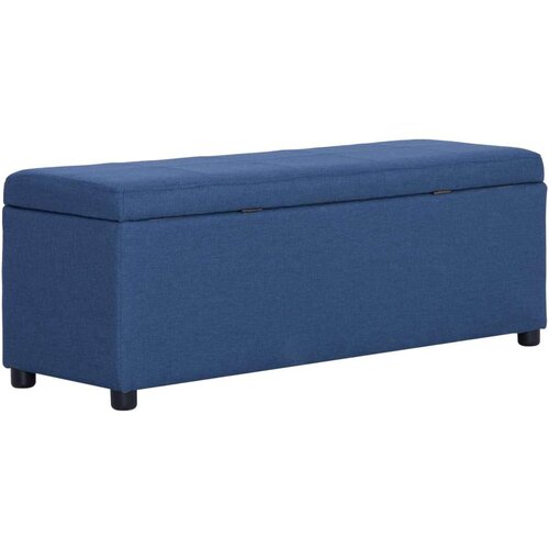 vidaXL Klop s prostorom za shranjevanje 116 cm moder poliester, (20772299) Cene