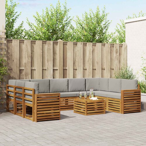  Set vanjskih sofa 10 kom. Prirodna i svjetlosiva Cijene