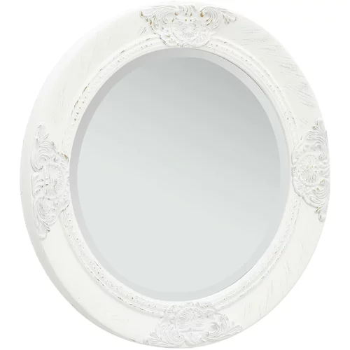 vidaXL Stensko ogledalo v baročnem stilu 50 cm belo