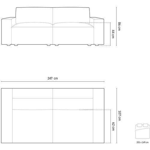 Micadoni Bež sklopiva sofa od boucl&amp;eacute; tkanine 247 cm Jodie &amp;ndash; Home Slike