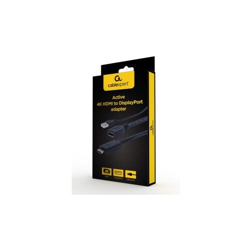  HDMI adapter GEMBIRD A-HDMIM-DPF-01 Active 4K HDMI to DisplayPort adapter, black Cene