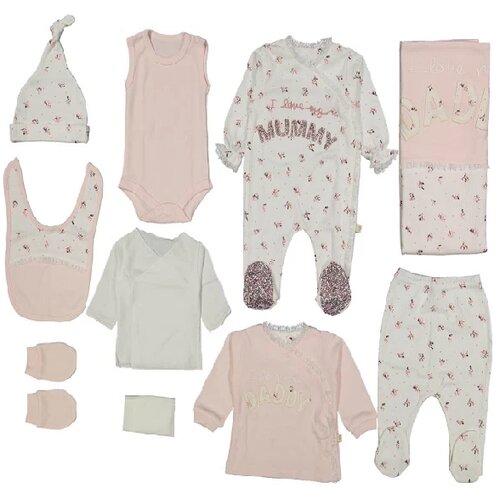  Set za bebe 243842, 10 delova, Roze-beli Cene