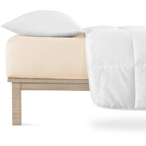 Andrea Simone Bež napenjalna rjuha iz jerseyja 200x200 cm Boxspring &amp;ndash; Slike