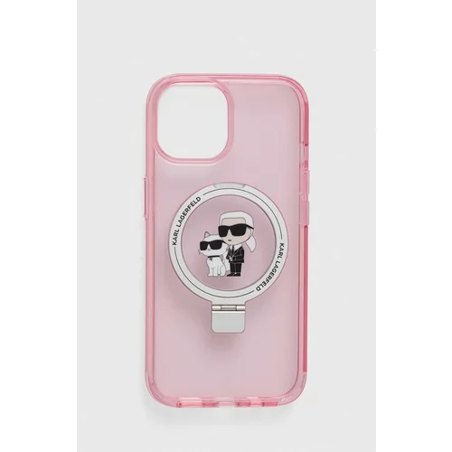 Karl Lagerfeld Etui za telefon iPhone 15 6.1 roza barva