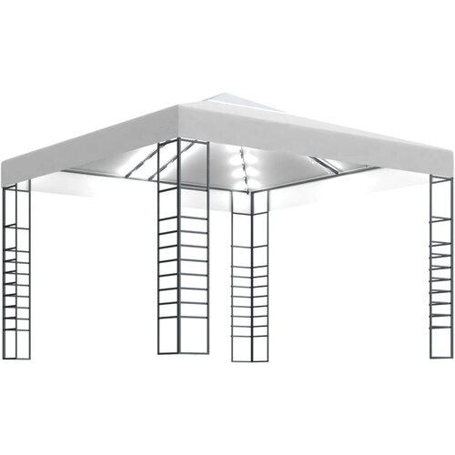 vidaXL Vrtni šator s LED svjetlosnim trakama 3 x 3 m bijeli Cijene