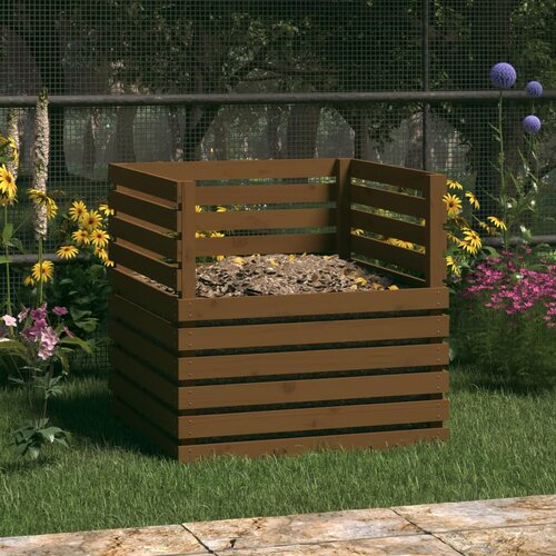 vidaXL Kompostnik medeno rjav 80x80x78 cm trdna borovina Cene