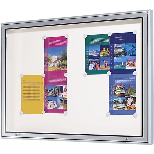 eurokraft pro Steklena omarica, aluminijast okvir, za uporabo v prostorih in na prostem, možnost pritrditve 21 listov DIN A4, VxŠxG 1010 x 1560 x 50 m Cene