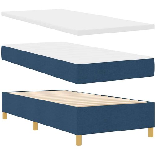 Box spring krevet s madracem Plava 100 x 200 cm tkanina Slike